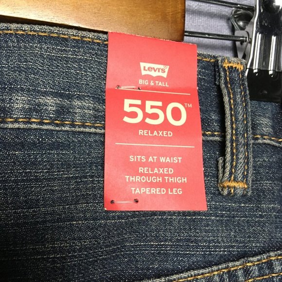 Levis Mens 550 Relaxed Fit Blue Jeans size 44x29 Tapered Leg Denim NEW w Tags - Picture 6 of 16